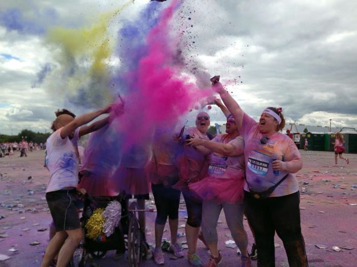 This was by far the best part of ‘The Color Run’ Our own private colour party!